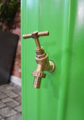 Cosmo 200L Water Butt Planter - Apple Green Decorative MDPE featuring a brass tap for effective water collection.
