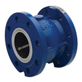 Axial Disc Check Valve PN16 Cast Iron - Flanged, showcasing a blue flanged design and robust construction.