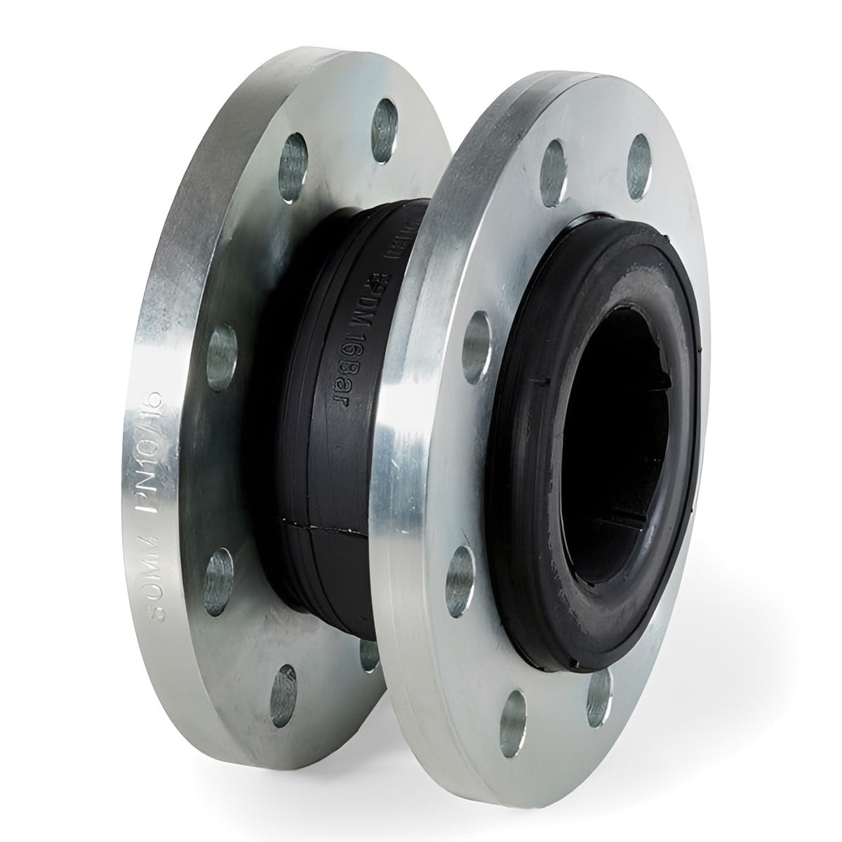 EPDM Rubber Bellows Expansion Joint - PN16 Flanged for vibration absorption and thermal expansion in industrial pipework.