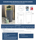 Black Midi Metropolitan Water Butt Planter - 165L Black with integrated planter and water butt features.