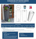Blue Big City Water Butt Planter - 380L Blue Capacity showcasing stylish design and integrated planter for modern gardens.