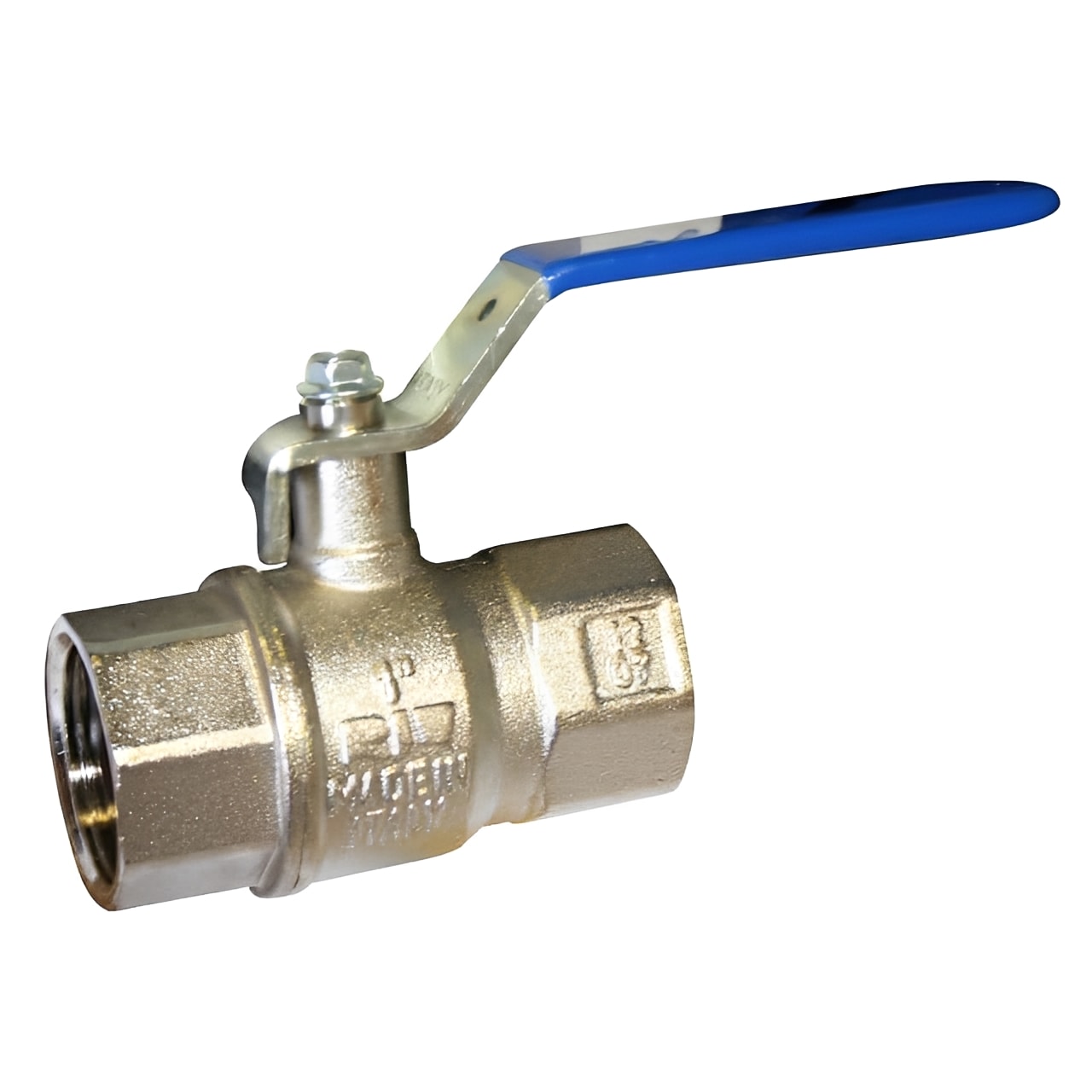 Brass Ball Valve - BSI Gas Approved Blue Lever BSPP, high-quality valve for gas flow control.