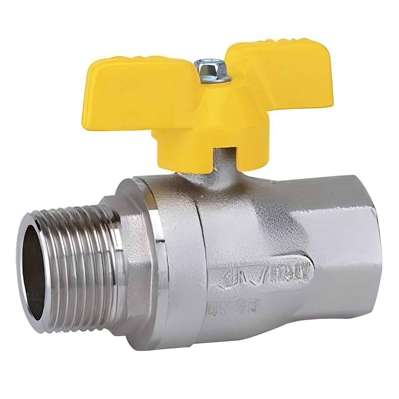 Brass Ball Valve - BSI Gas Approved Male x Female Yellow Handle
