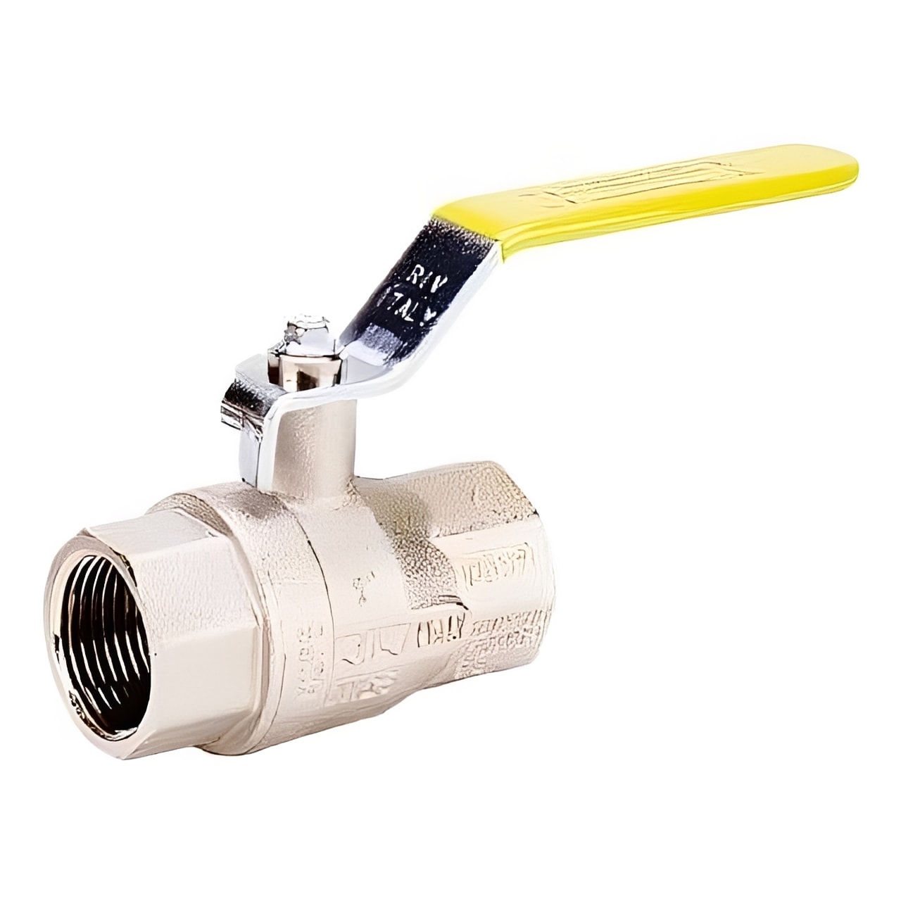 Brass Ball Valve - BSI Gas Approved Yellow Lever PN64-PN25 showcasing durable construction and high-pressure suitability.
