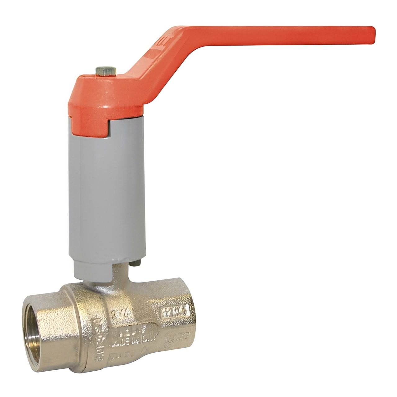 Nickel-Plated Brass Ball Valve with Neck Extension - BSPT Female, showcasing durable construction and easy access for fluid control systems.