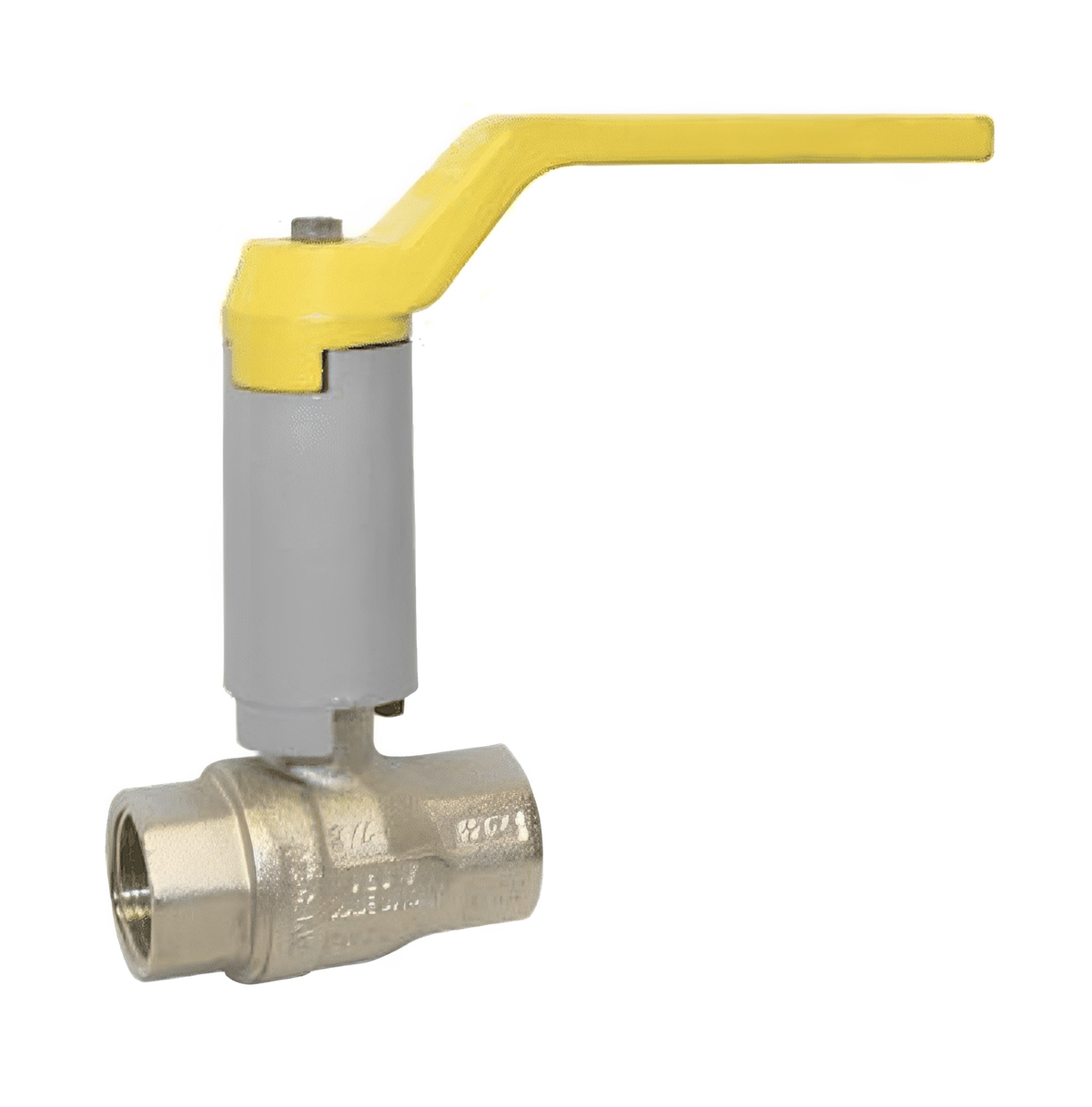 Nickel-Plated Brass Ball Valve with Neck Extension - BSI Gas Approved