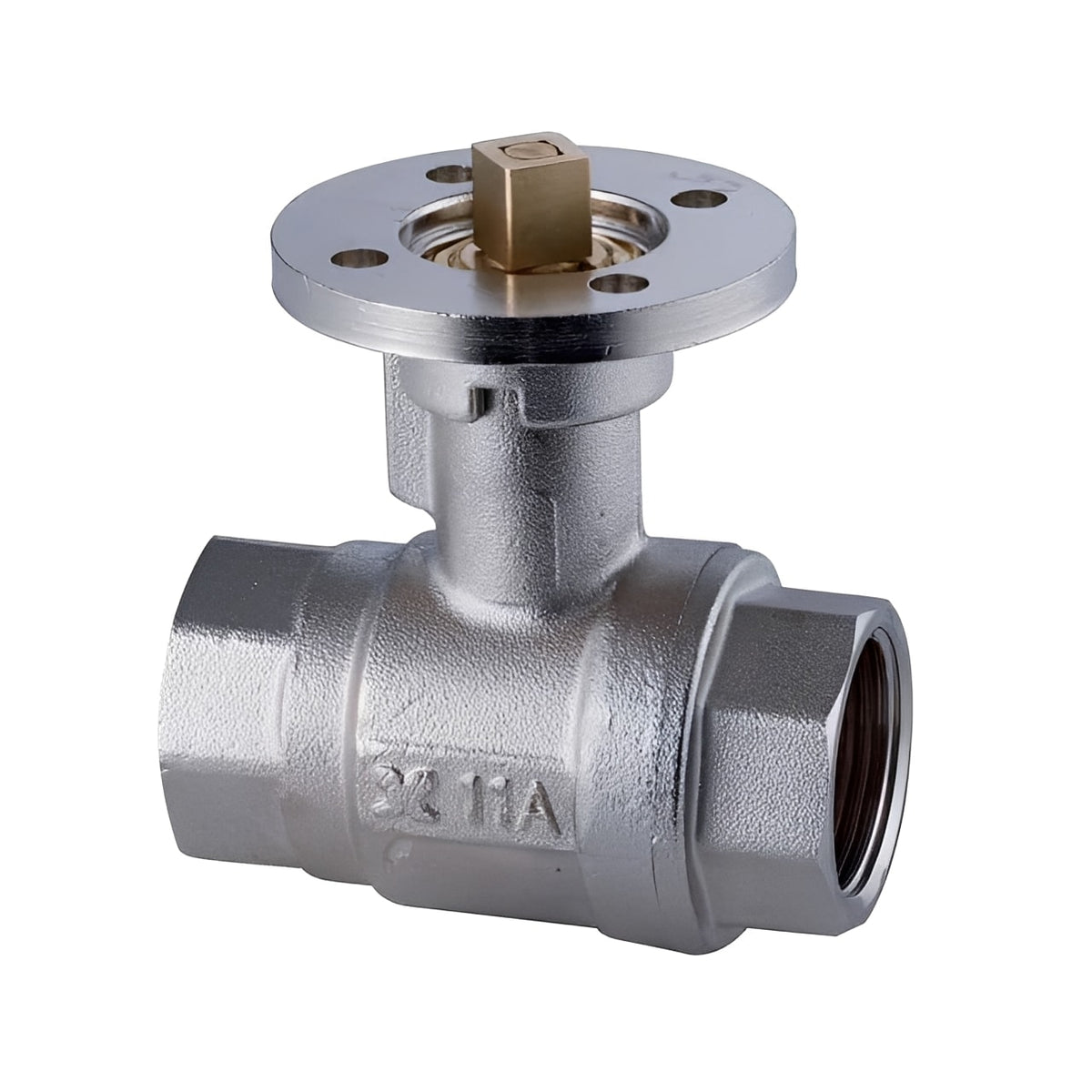 Nickel-Plated Brass Ball Valve - ISO 5211 Low Torque BSPP for flow control in manual and automated systems