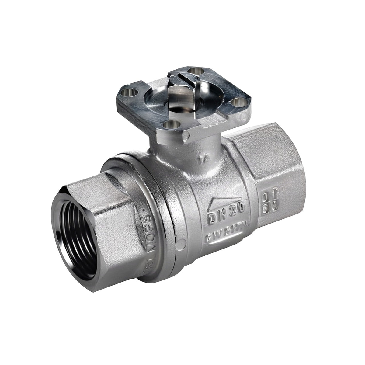 Brass Ball Valve - ISO 5211 Top WRAS Approved Nickel-Plated for potable water systems and industrial automation.