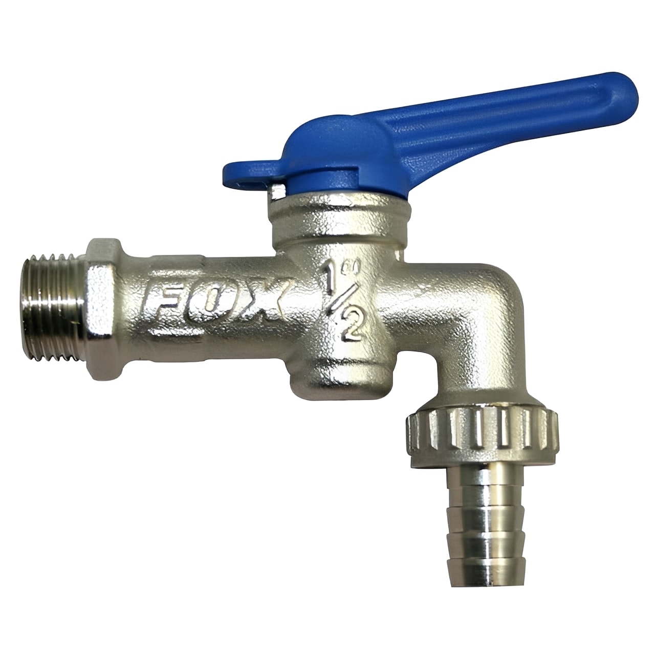 Lockable Brass Ball Valve with Hose Union - Anti-Freeze PN16 featuring blue lever handle for outdoor water control