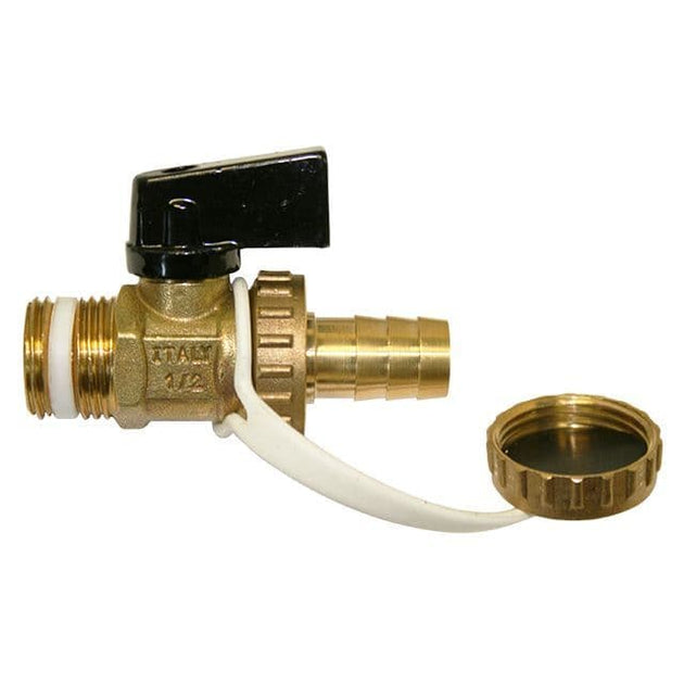 Brass Boiler Drain Valve - BSPP Screwed Connection for efficient boiler drainage and maintenance.