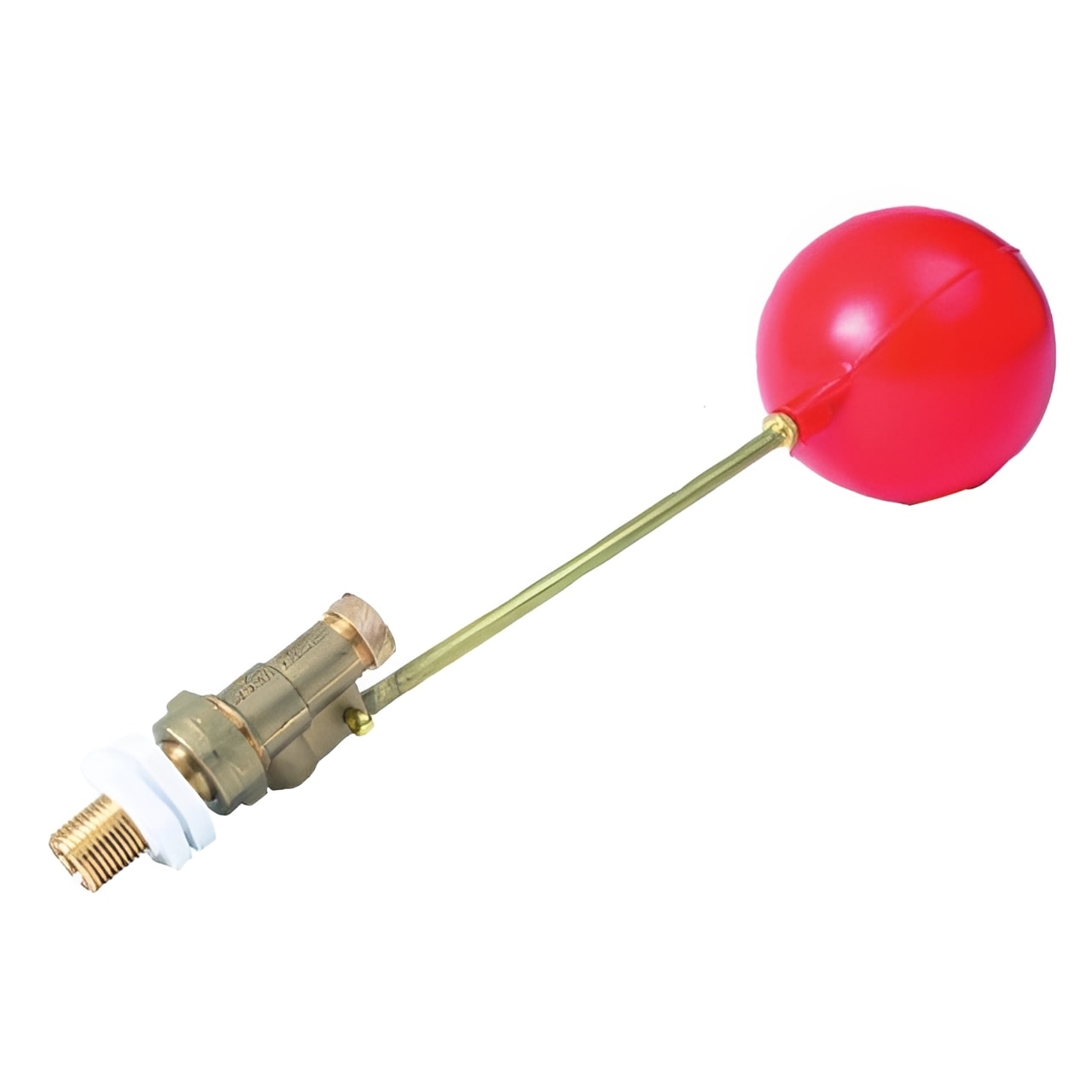 Brass Float Valve for Water Tanks - Screwed Connection with red float mechanism for automatic water level control