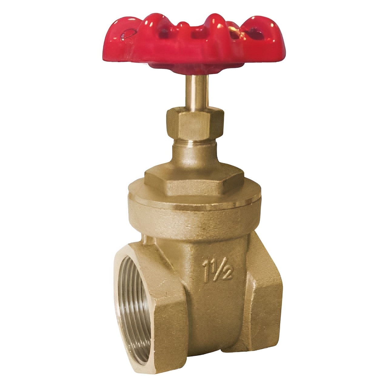 Brass Gate Valve PN20 WRAS Approved - Screwed BSPT with a red handwheel for easy operation.