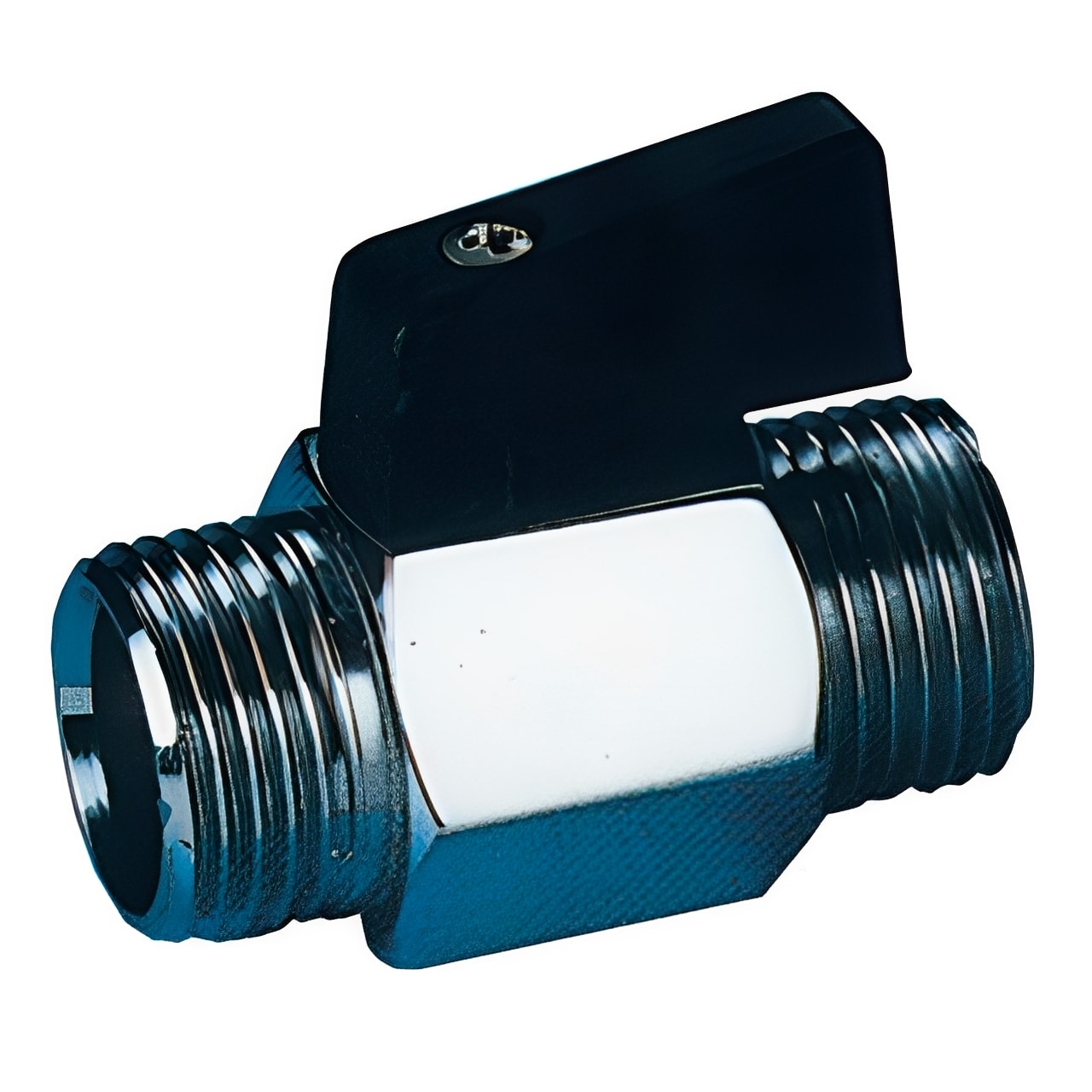 Brass Mini Ball Valve Male x Male Chromed Finish WRAS Approved for potable water systems.