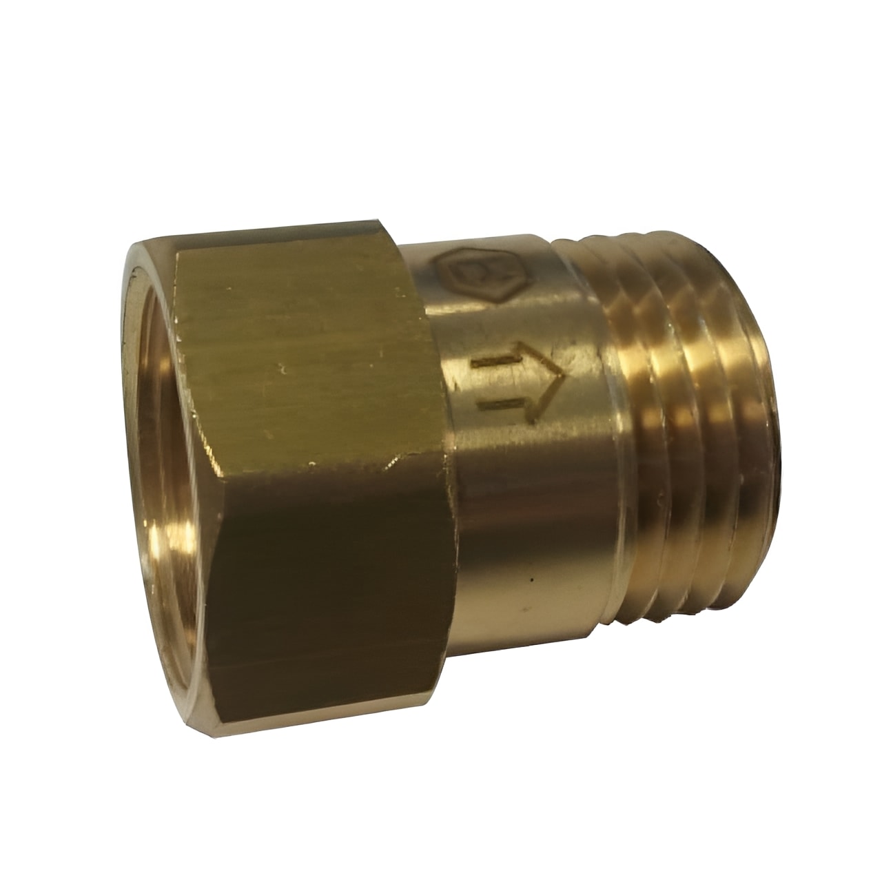 Brass Mini Check Valve Female x Male BSP PN16 for plumbing and HVAC systems, compact design prevents backflow.
