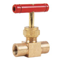 Brass Needle Valve - BSPP Screwed 3000psi Handwheel Flow Control with red handwheel for manual flow regulation