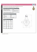 Brass Pressure Reducing Valve - 25 Bar WRAS Approved specifications sheet with diagram and technical details.