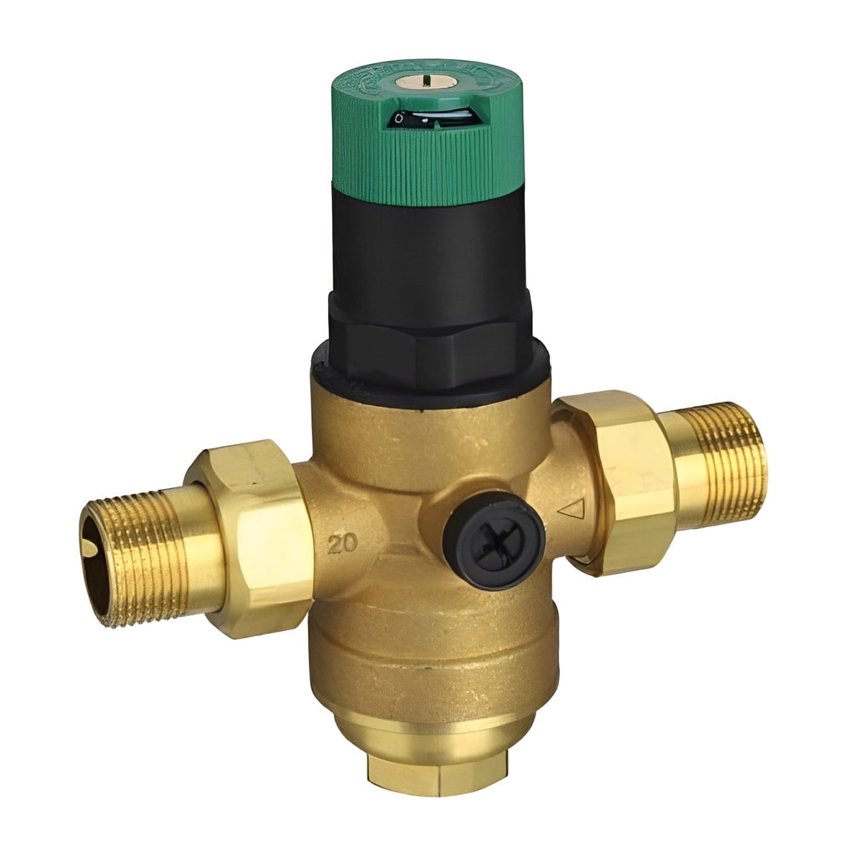 Brass Pressure Reducing Valve PN25 with Filter - BSPP Male for managing water systems.