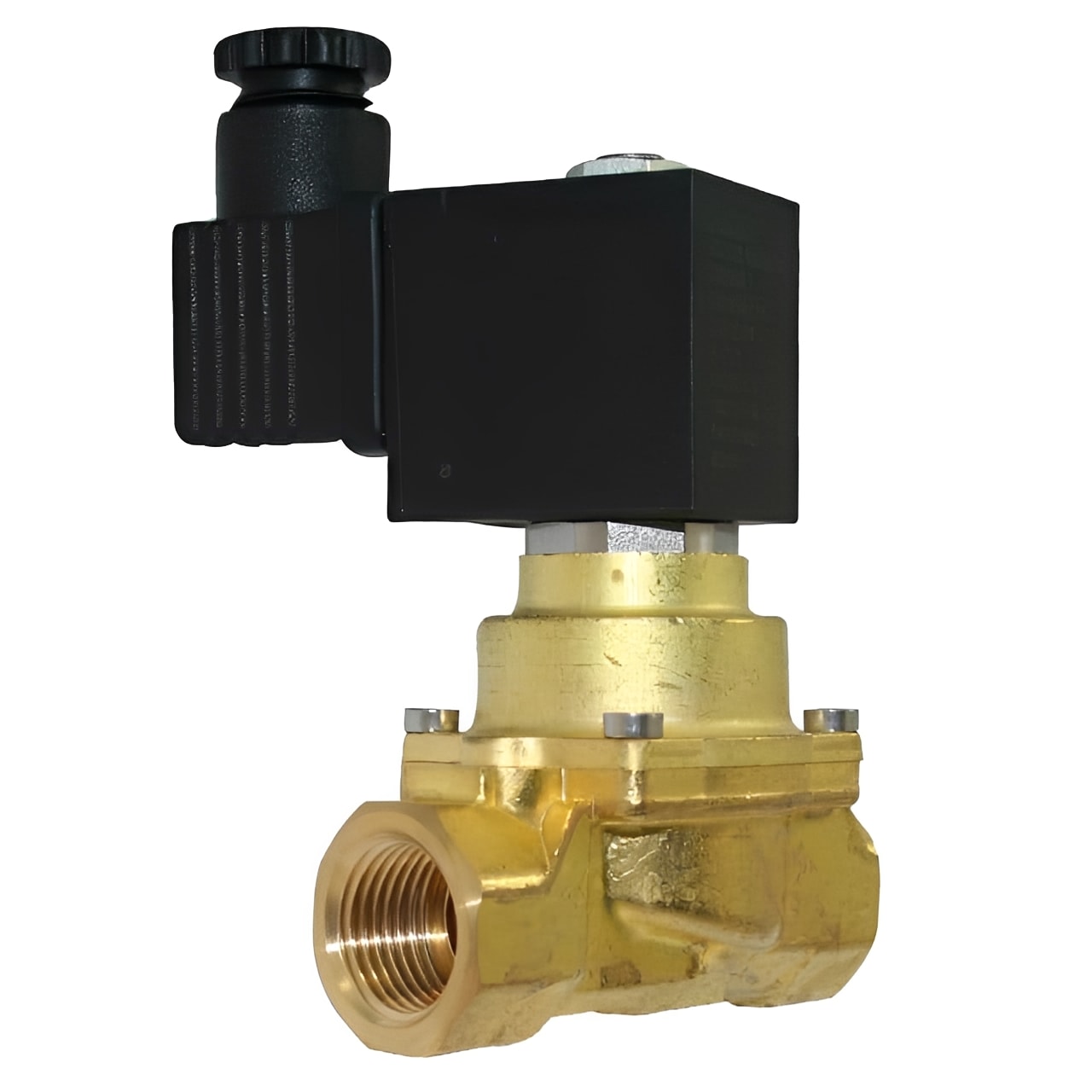 Brass Direct Acting Solenoid Valve - 3/8" to 1" BSPP NBR with direct-acting mechanism for flow control.