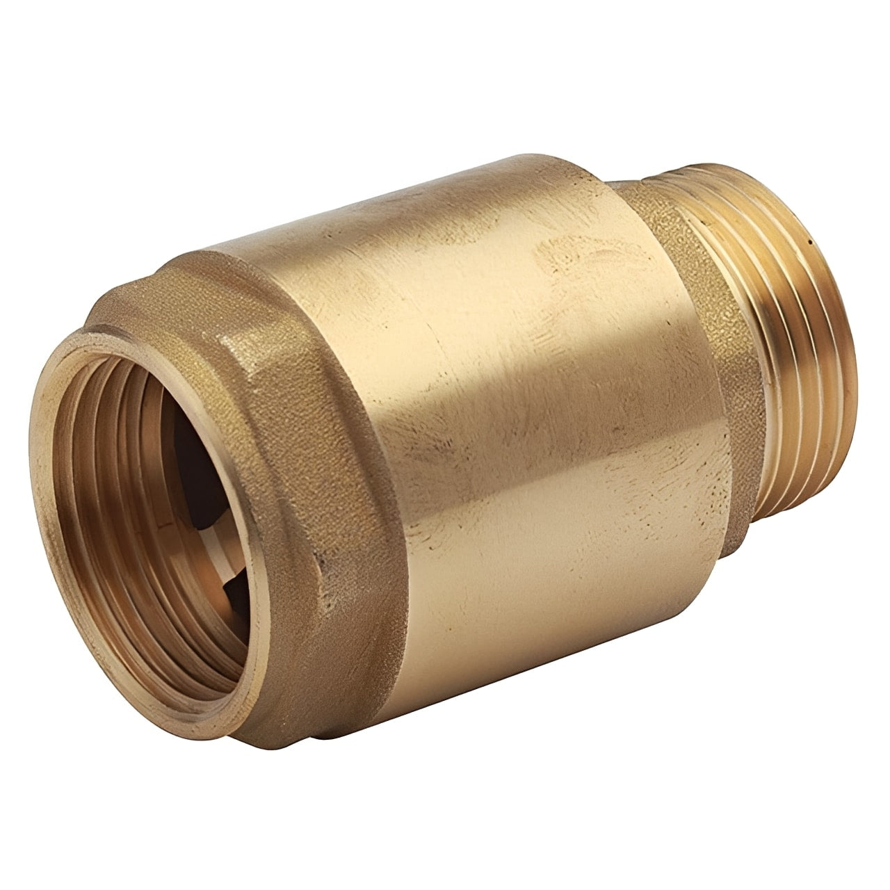 Brass Spring Check Valve - Female x Male BSPP PN16 featuring durable brass construction for efficient reverse flow prevention.