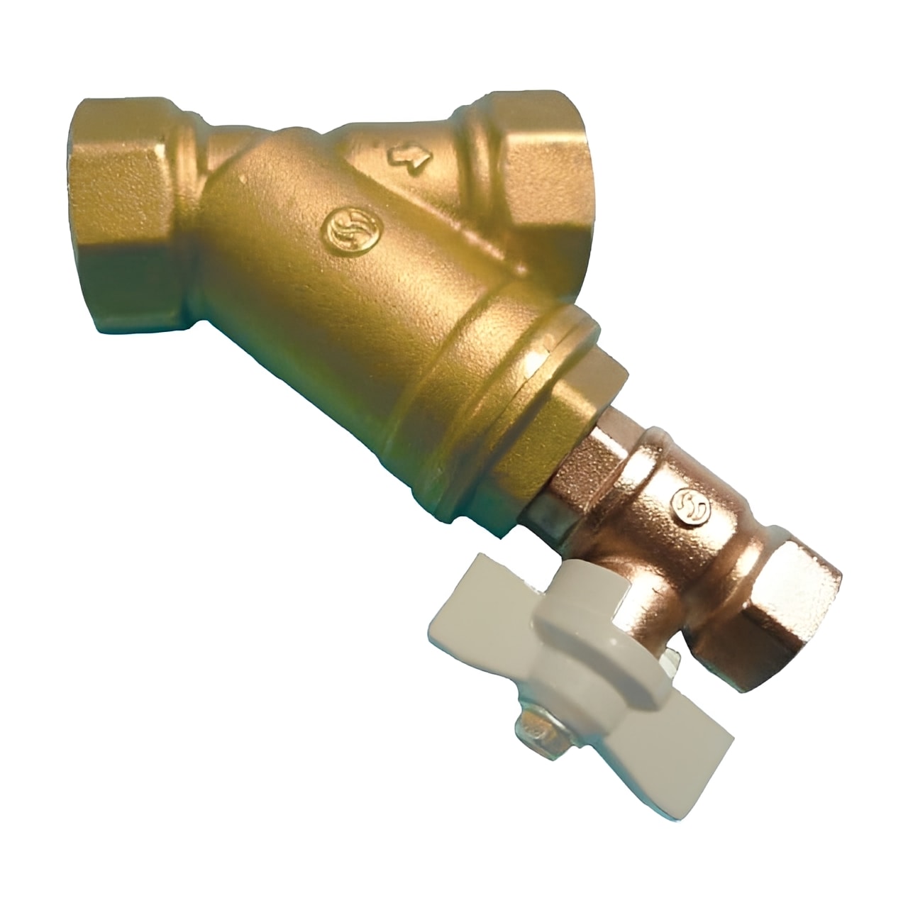 Brass Y-Type Strainer with Drain Valve - PN16 BSPP Threaded