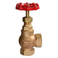 Bronze Globe Valve PN25 Angle Pattern Screwed BSPP with red handle and robust design for reliable piping control.