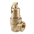 Bronze Safety Relief Valve with Test Lever - PN25 PTFE Seat, featuring a manual test lever and durable brass construction.