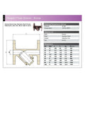 Flanged Y Strainer - Bronze with Stainless Steel Screen and specifications chart