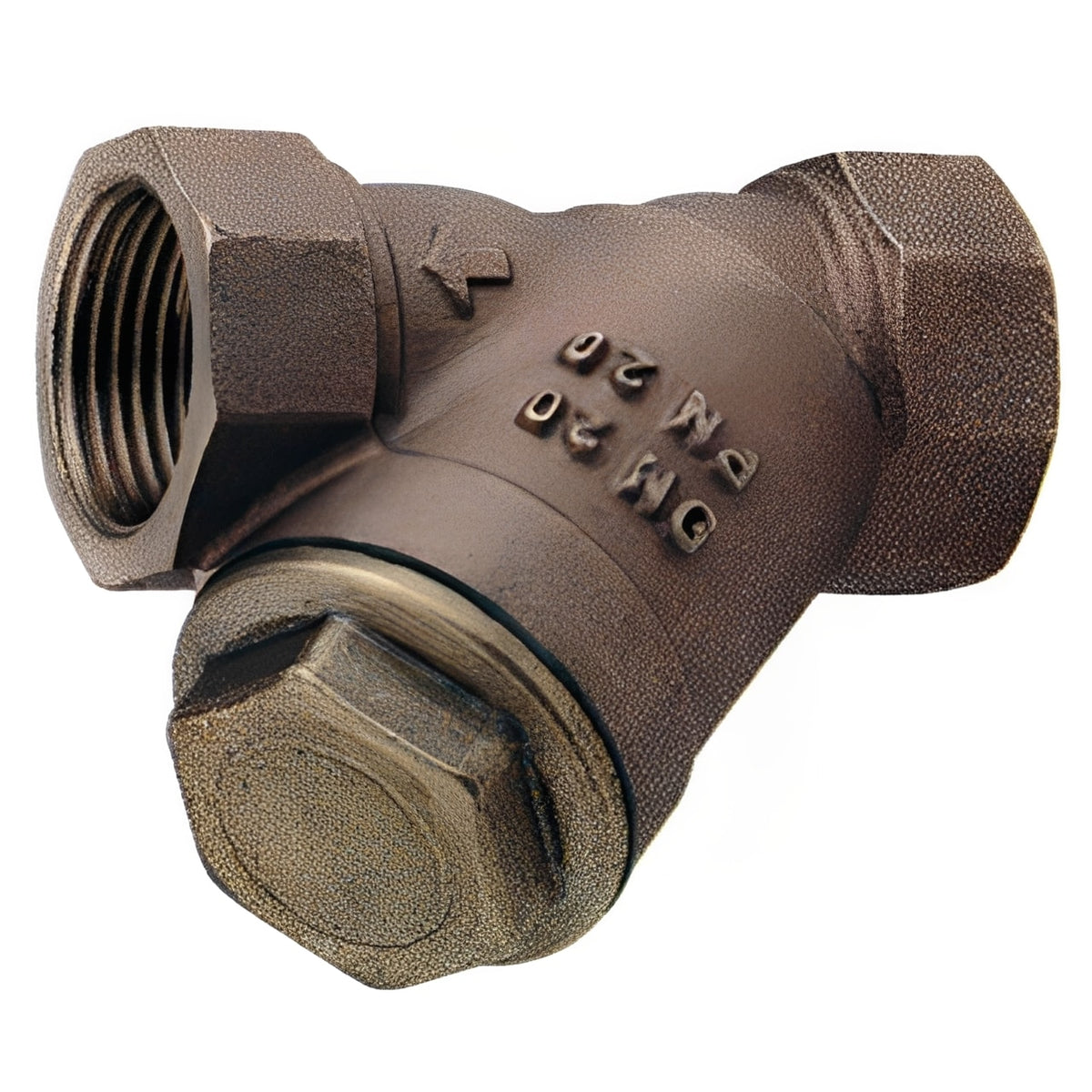 Bronze Y Strainer PN16 Screwed BSPP Stainless Steel Screen for pipeline protection and filtration.