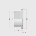 C-PVC Plain Stub Flange - Chemical & Heat Resistant technical drawing with dimensions labeled