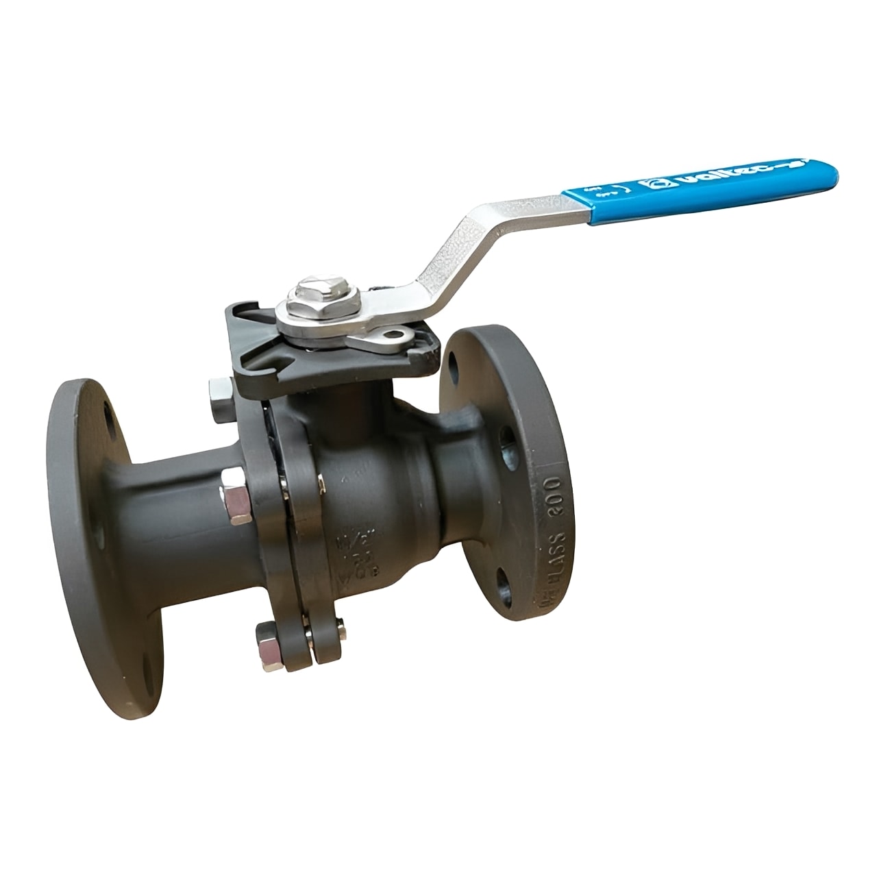 Carbon Steel Ball Valve - Flanged ANSI 300 ISO 5211 Mount with lever handle and flanged connections
