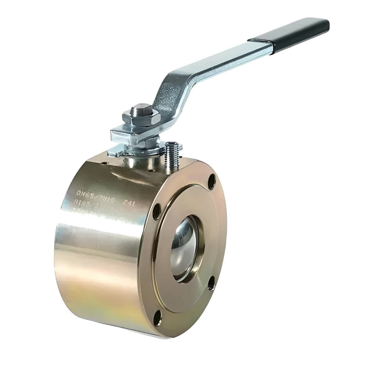 Carbon Steel Wafer Ball Valve - PN16 Full Bore with lever handle for efficient flow control in industrial applications.