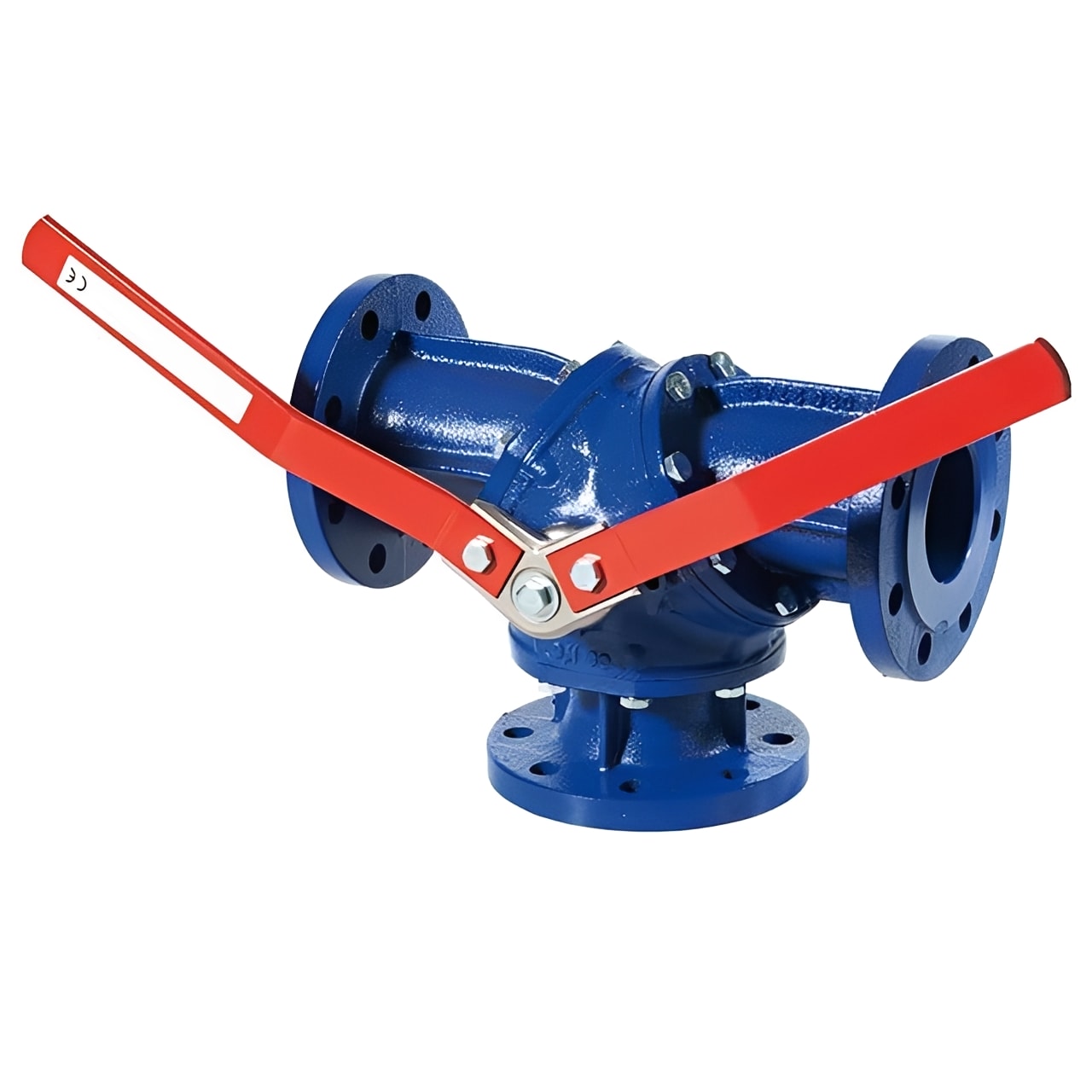 Cast Iron 3-Way T-Port Diverter Ball Valve - Flanged PN16 for efficient flow control in industrial systems.