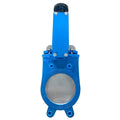 Cast Iron Unidirectional Knife Gate Valve - F10 Mounting Pad, blue valve with robust design for effective isolation