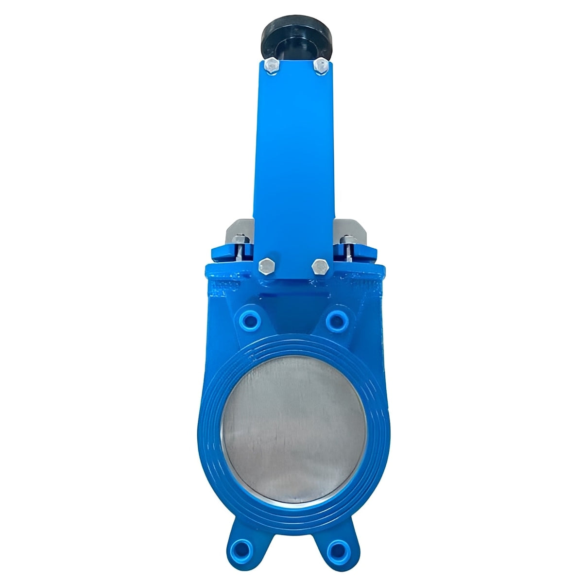 Cast Iron Unidirectional Knife Gate Valve - F10 Mounting Pad, blue valve with robust design for effective isolation