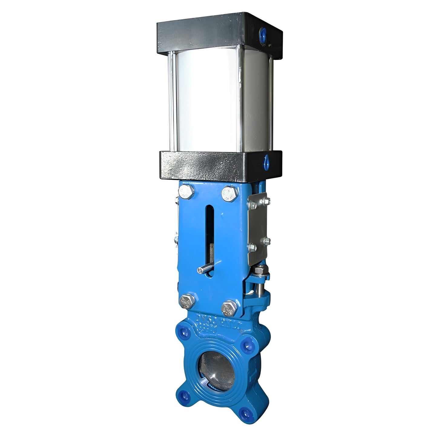 Cast Iron Knife Gate Valve PN10 - Lugged Double Acting Actuator for efficient flow control in industrial environments.