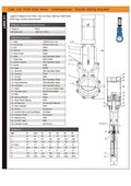 Cast Iron Knife Gate Valve PN16 - Double Acting Actuator technical specifications and diagram.