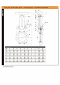 Cast Iron Unidirectional Knife Gate Valve PN10 - Handwheel diagram with dimensions and specifications.