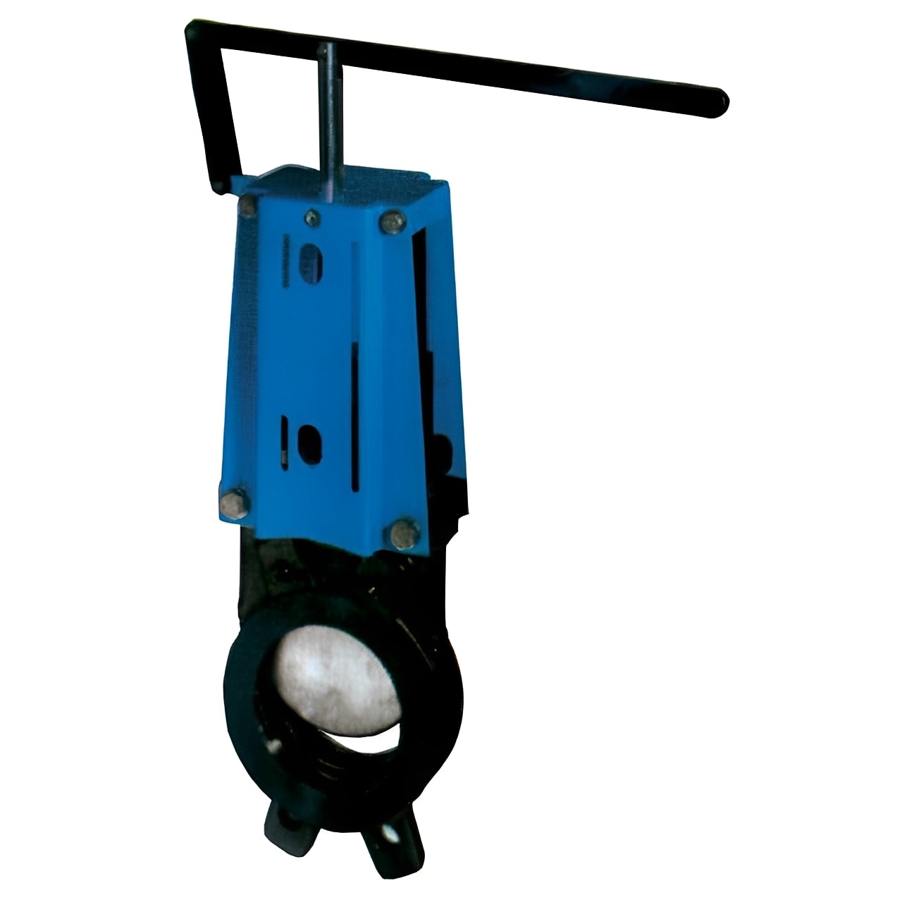 Cast Iron Knife Gate Valve - Unidirectional Lever Wafer PN10, lever-operated isolation valve for industrial use.