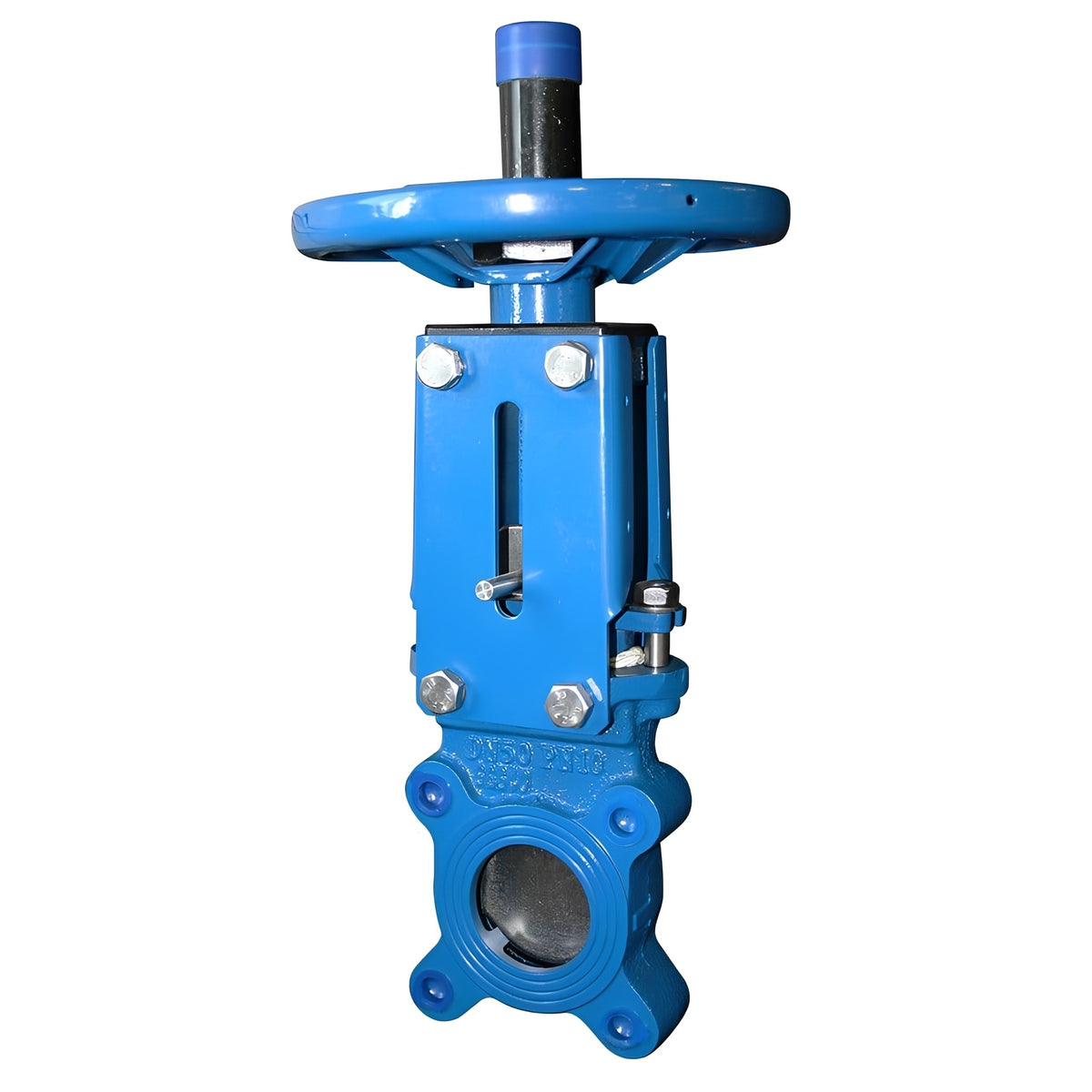 Cast Iron Unidirectional Knife Valve - Handwheel Operated PN10 for efficient pipeline isolation.