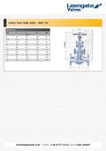Carbon Steel Globe Valve - ANSI 150 specifications and dimensions chart from Leengate Valves.