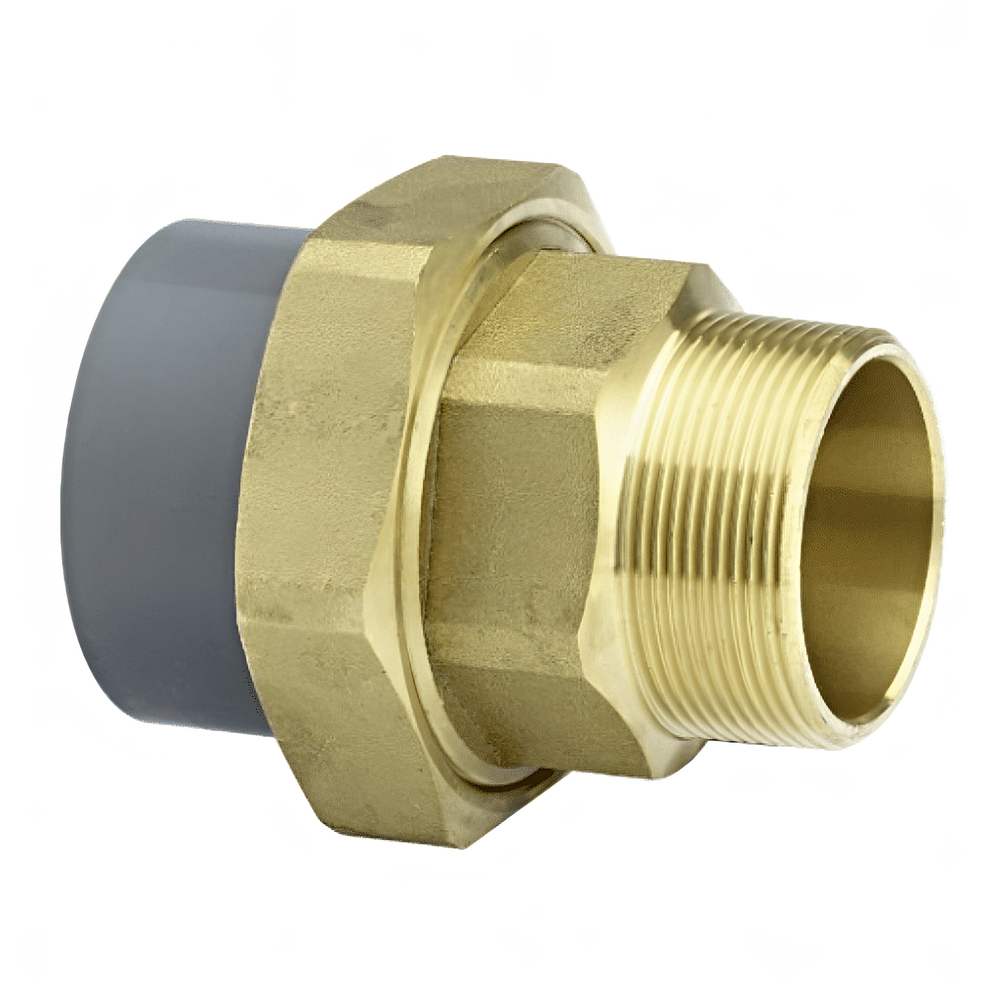 ABS Composite Union to Male Brass Pipe Fitting for secure connections in plumbing applications.