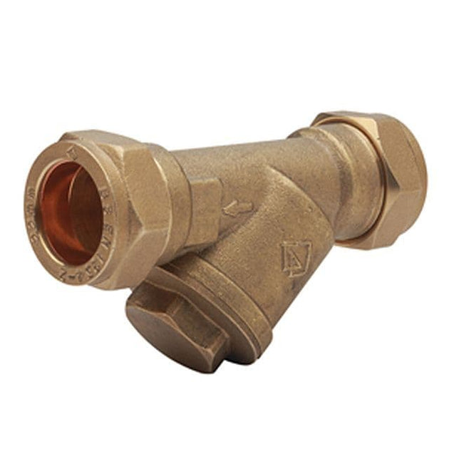 CR Brass Y Type Strainer - Compression Ends Stainless Steel Mesh for effective filtration and protection of pipework.