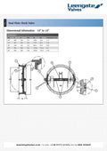 Dimensional information for Dual Plate Wafer Check Valve - NBR Seat PN10 Ductile Iron, sizes 14" to 24".