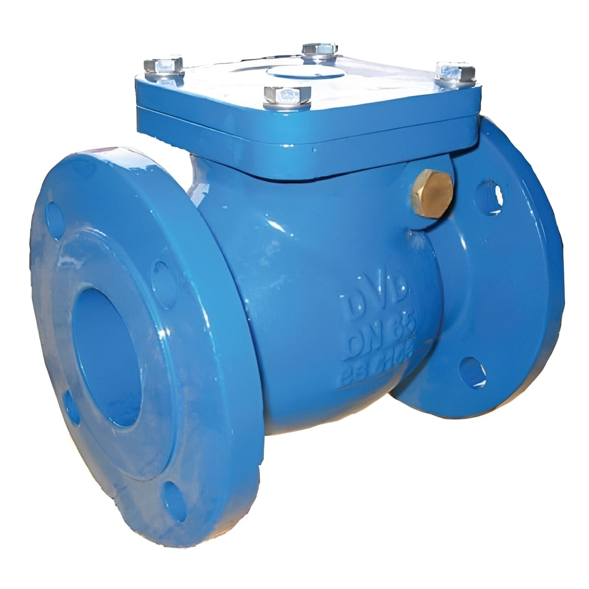 Ductile Iron Flanged Check Valve PN16 - WRAS Approved in blue with flanged ends for water systems