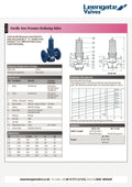 Ductile Iron Pressure Reducing Valve PN16 Flanged - 16 Bar technical specifications and features chart.