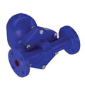 LV18/25 Float Steam Trap - Flanged PN16 16 Bar in blue color with flanges for high-pressure steam systems.