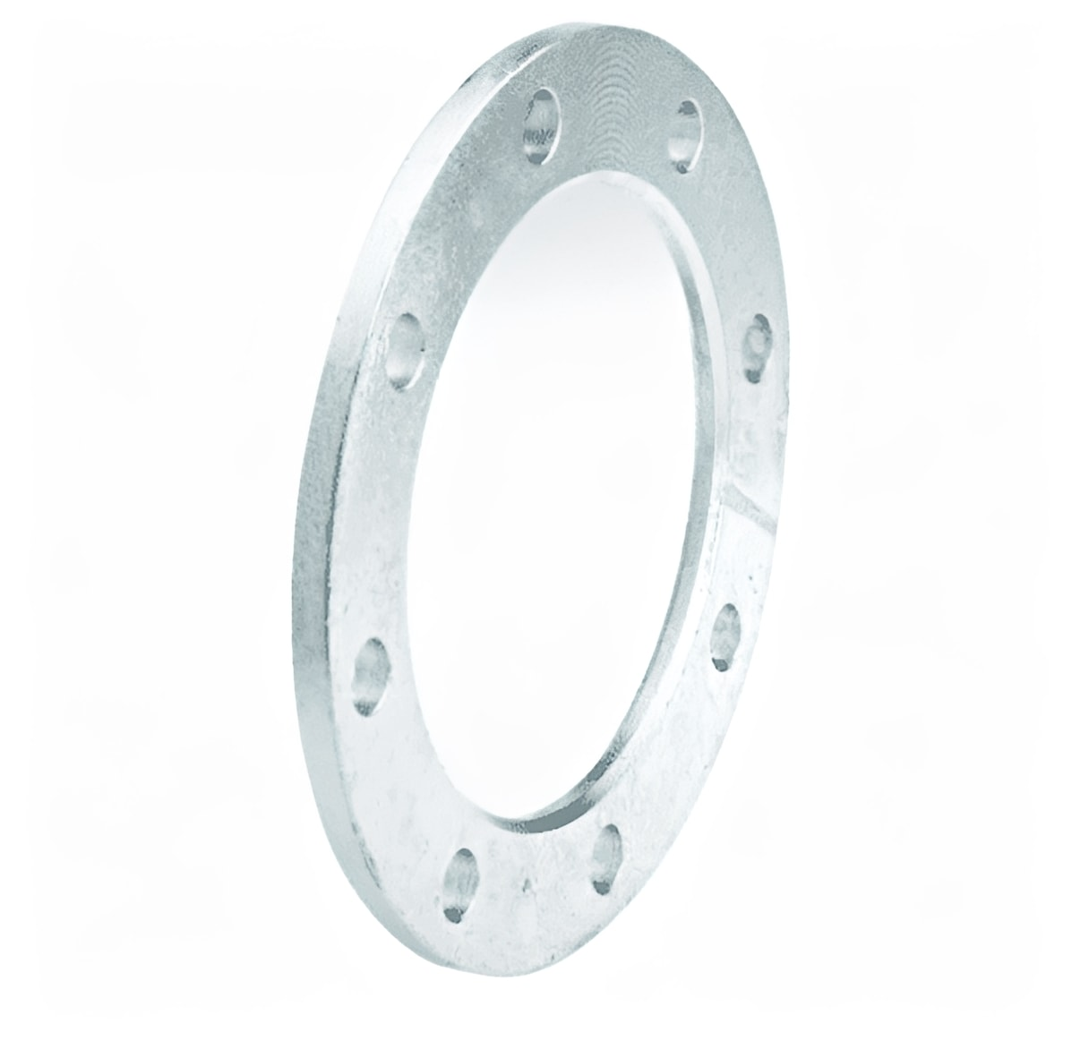 GALVANISED MILD STEEL BACKING RING - NP10/16, suitable for connecting pipe lengths along flanges.