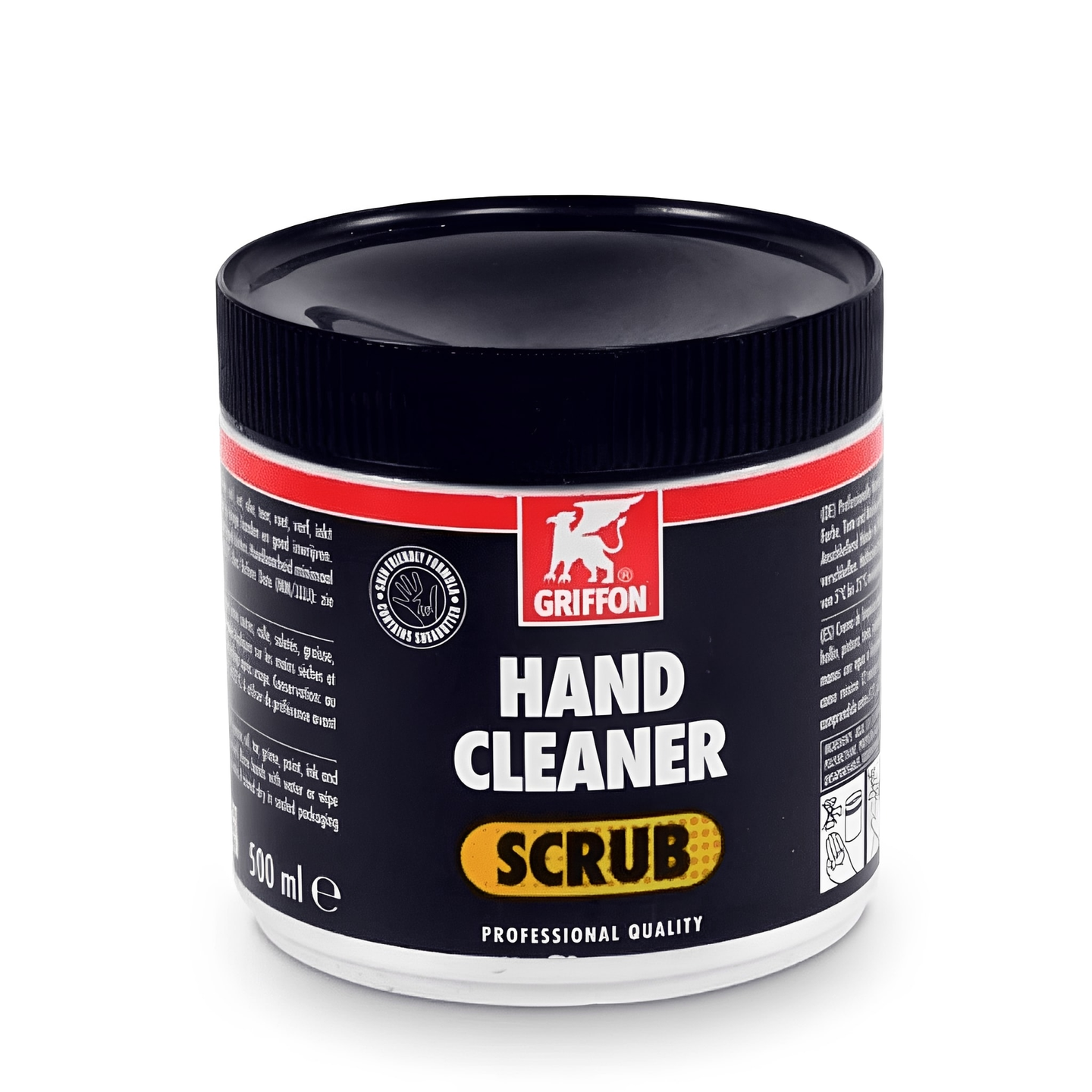 Griffon Hand Cleaner in a 500 ml container, effective grit formula for heavy-duty grime removal.