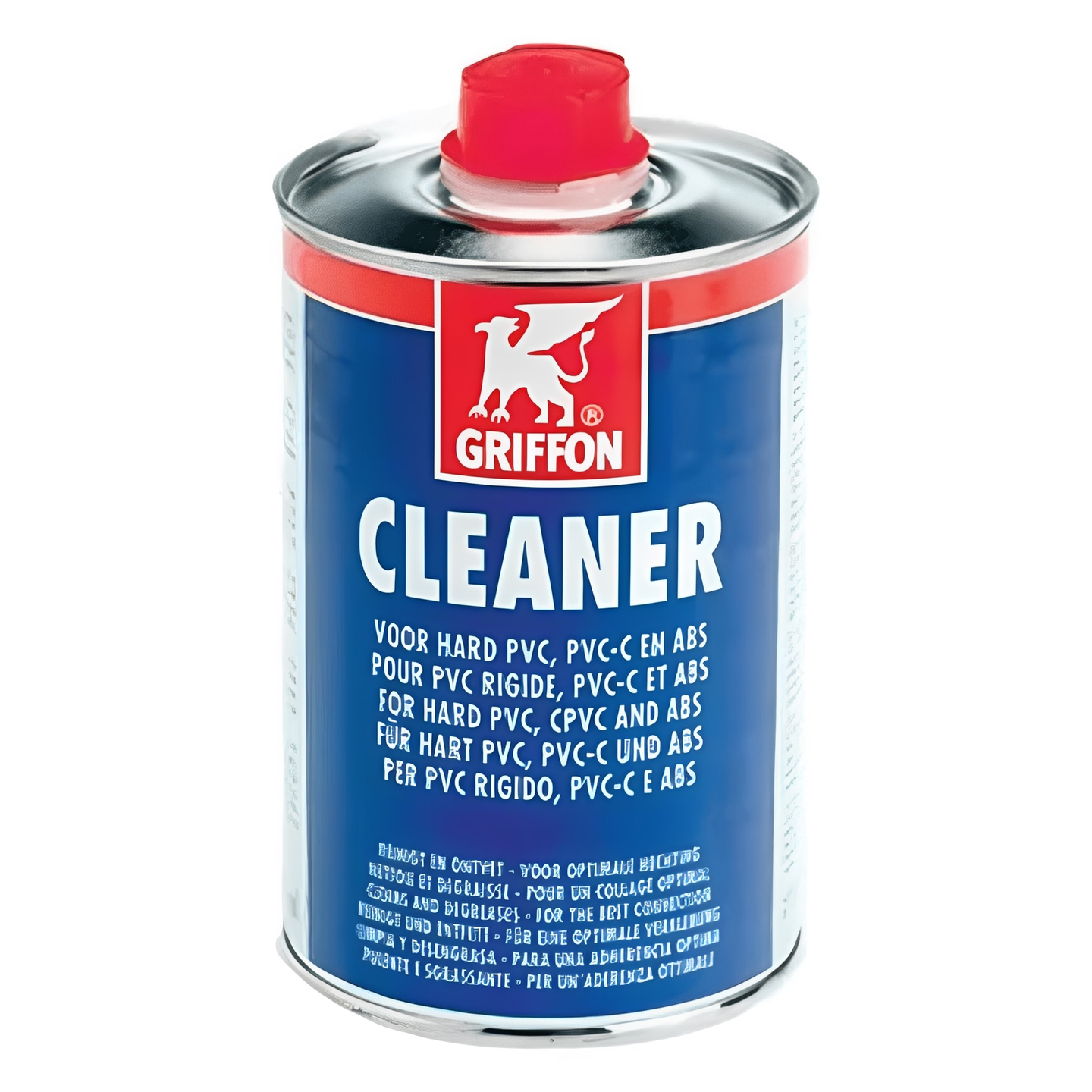 Griffon PVC and ABS Cleaning Fluid in a can, ideal for cleaning before bonding plastic pipes and fittings.