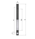Technical diagram of GRPP Coated Steel Backing Ring NP10/16 BS4505 with dimensions labeled.